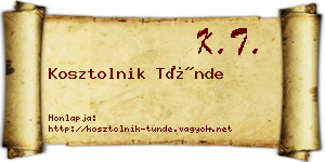 Kosztolnik Tünde névjegykártya